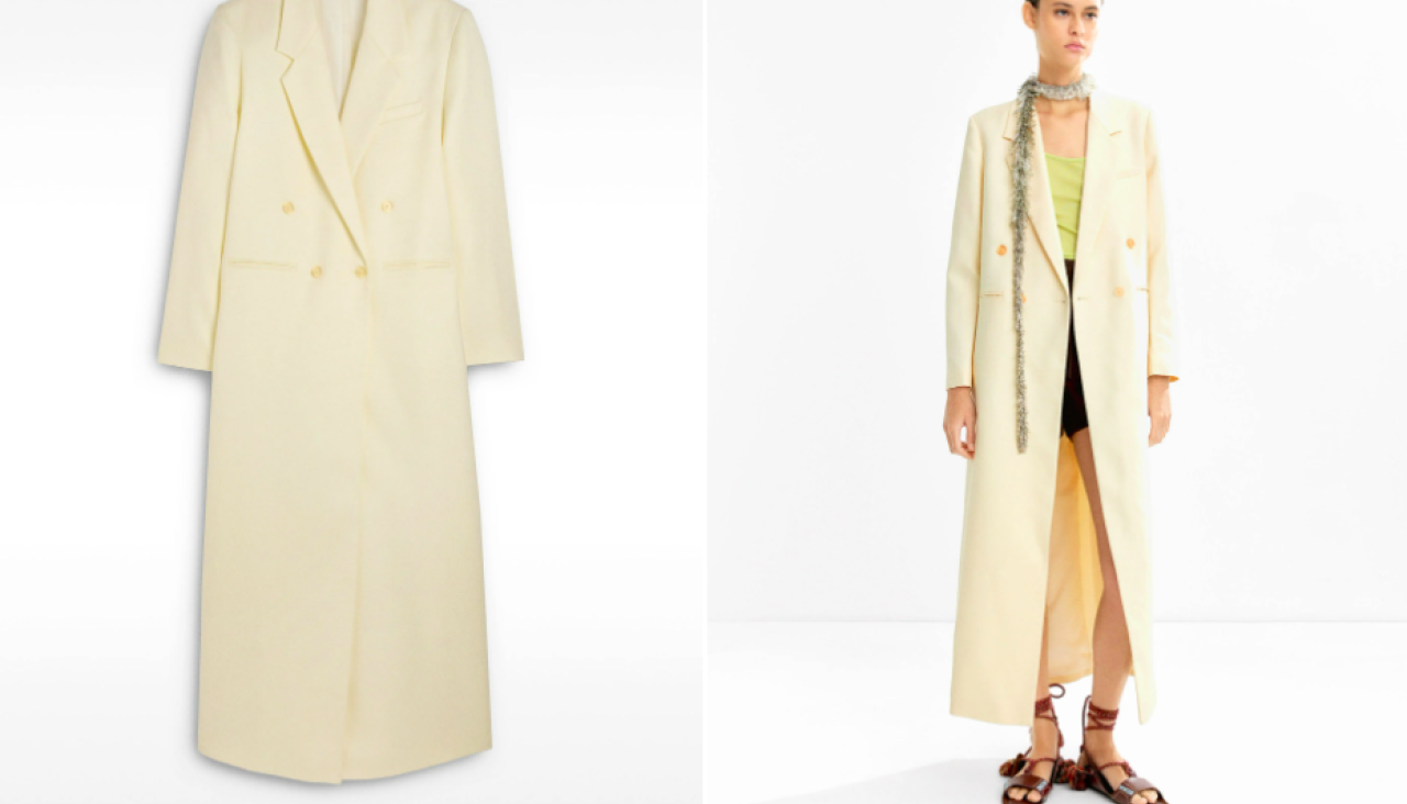 Abrigo estilo blazer de Parfois, en un suave tono mantequilla.