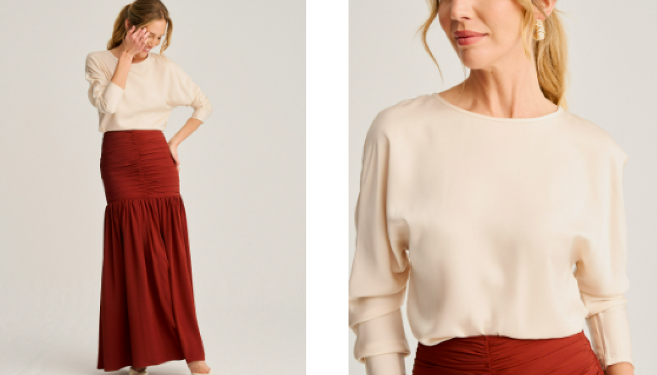 Top y falda de la firma Bruna 