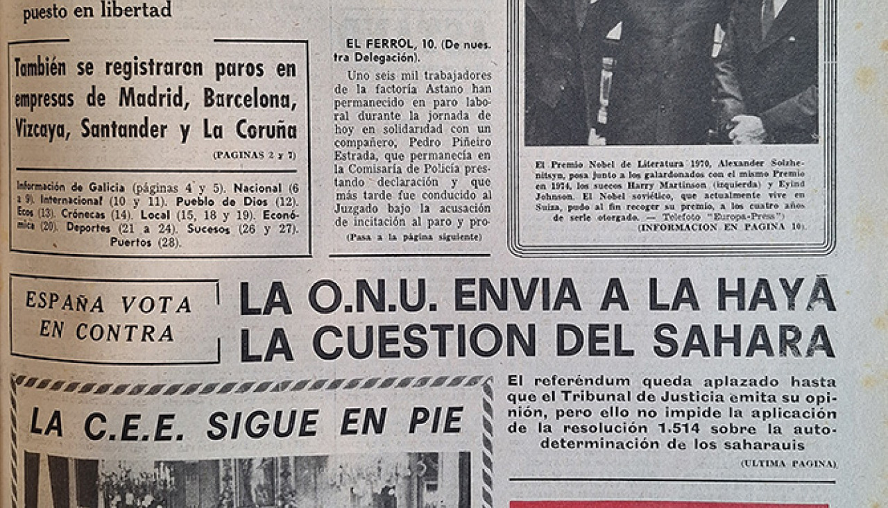 Portada 11 diciembre 1974
