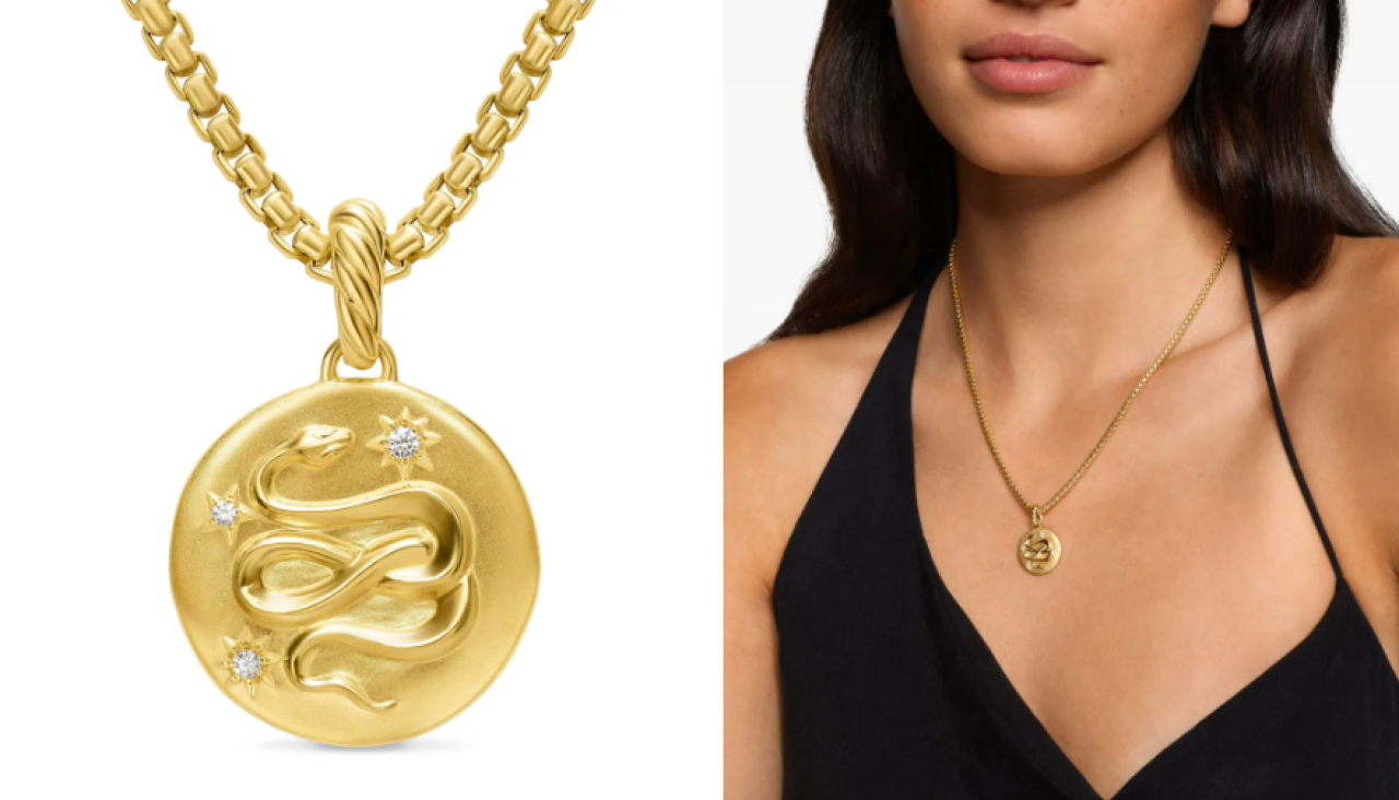 Amuleto Snake de 18.8 mm en oro amarillo