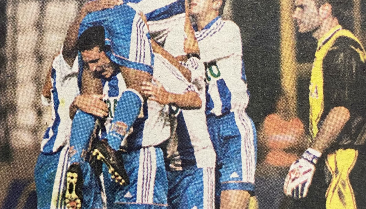 Triunfo del Deportivo ante el Atlu00e9tico en semifinales del Teresa Herrera en 1998