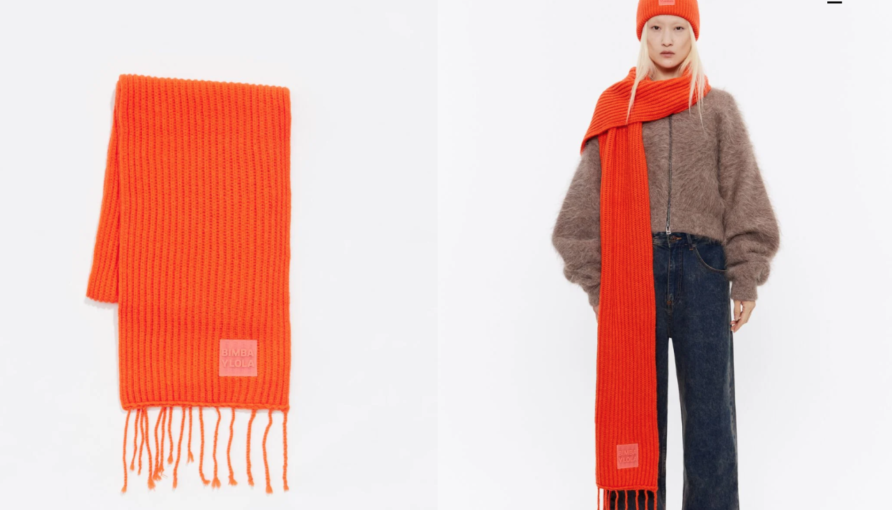 Bufanda de punto en color naranja de Bimba y Lola