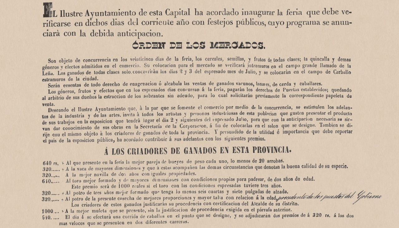 Cartel fiestas 1850