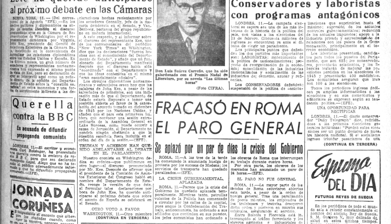 Portada 12 enero 1950