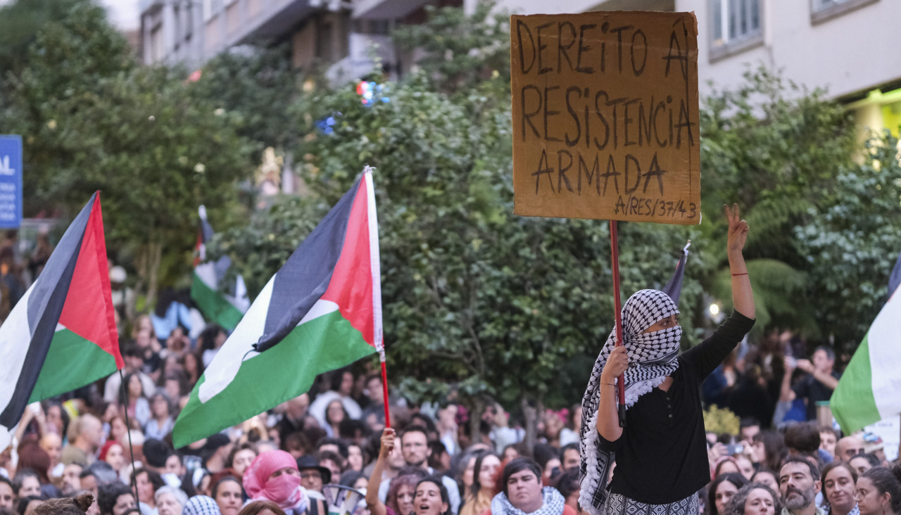 Concentración pro Palestina en Santiago