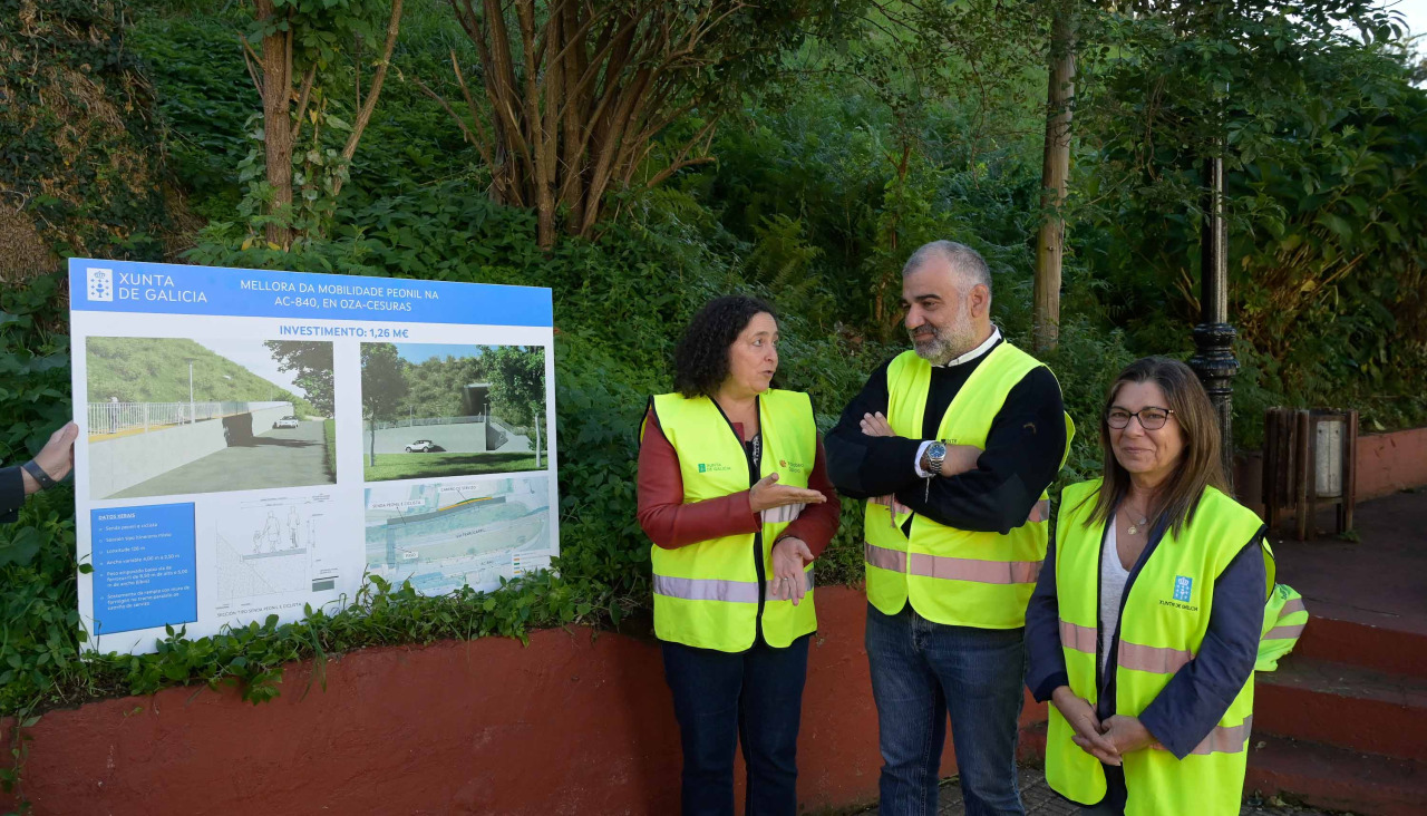 Belén do Campo, Pablo González Cacheiro y Begoña Freire, en Oza