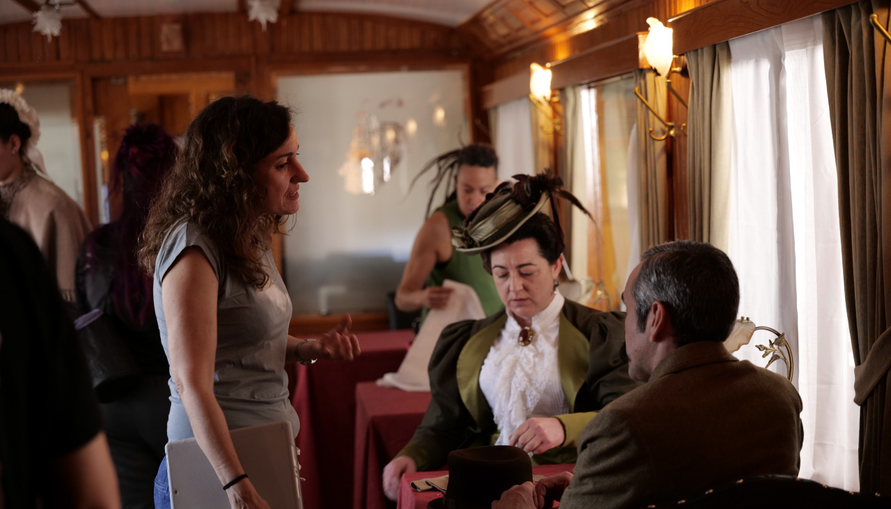 Paula Cons, durante el rodaje de la película