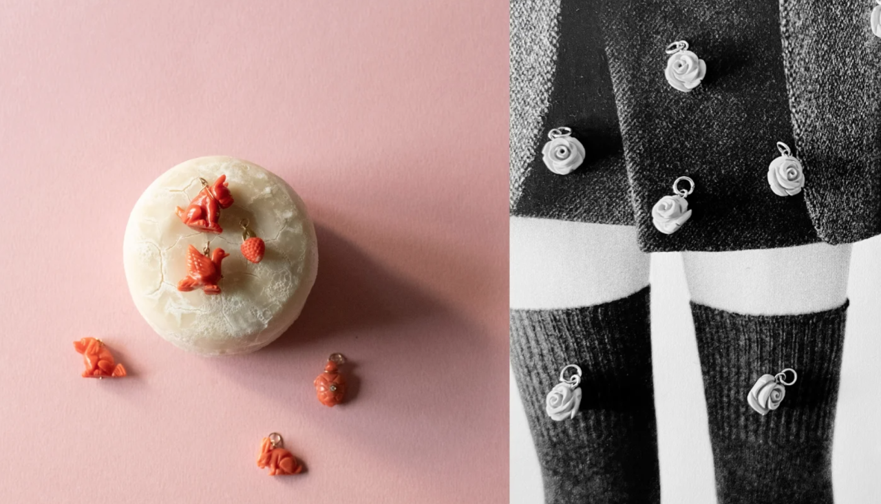 Detalles en coral tallado a mano