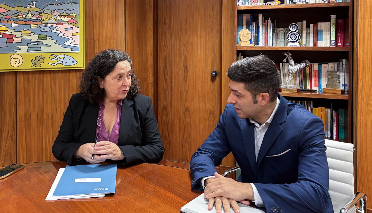Belén do Campo en su reunión con el gerente de ExpoCoruña
