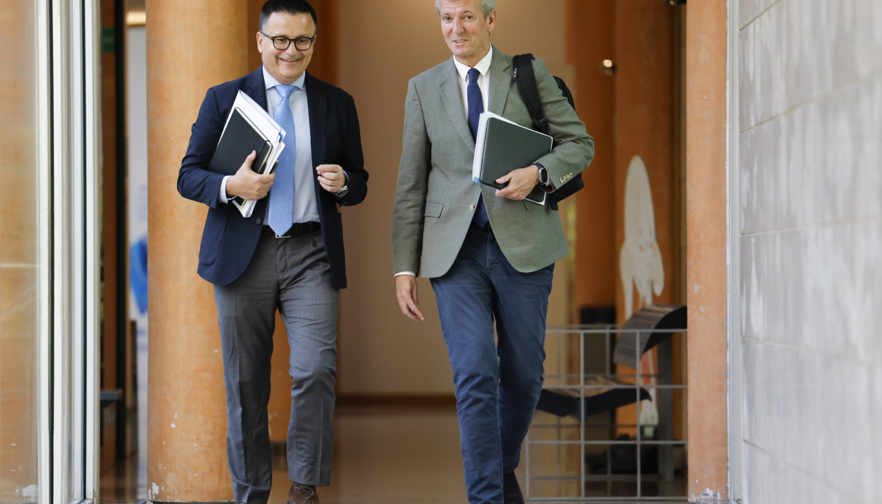 González, xunto ao presidente Rueda, tras un Consello da Xunta