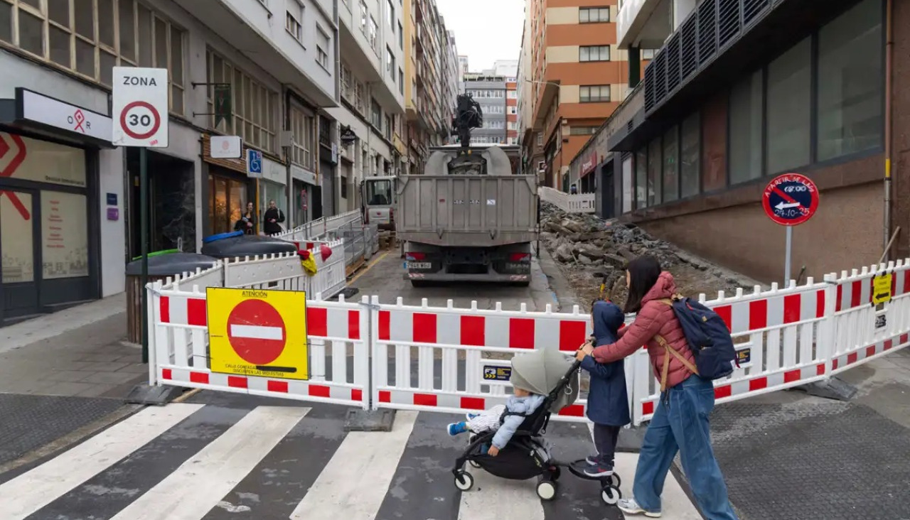 Obras en la calle Antón Vilar Ponte