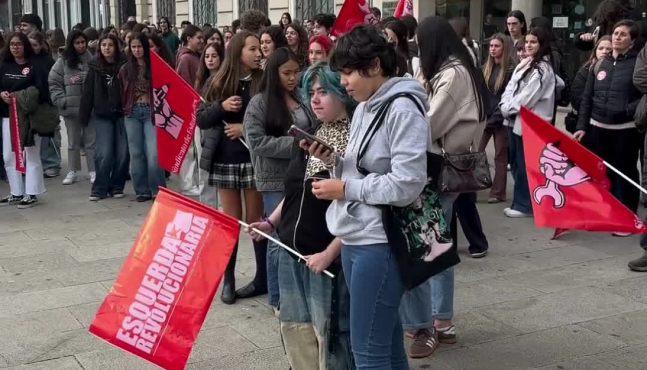 Manifestación del Sindicato de Estudiantes en A Coruña por la muerte de Sandra Peña