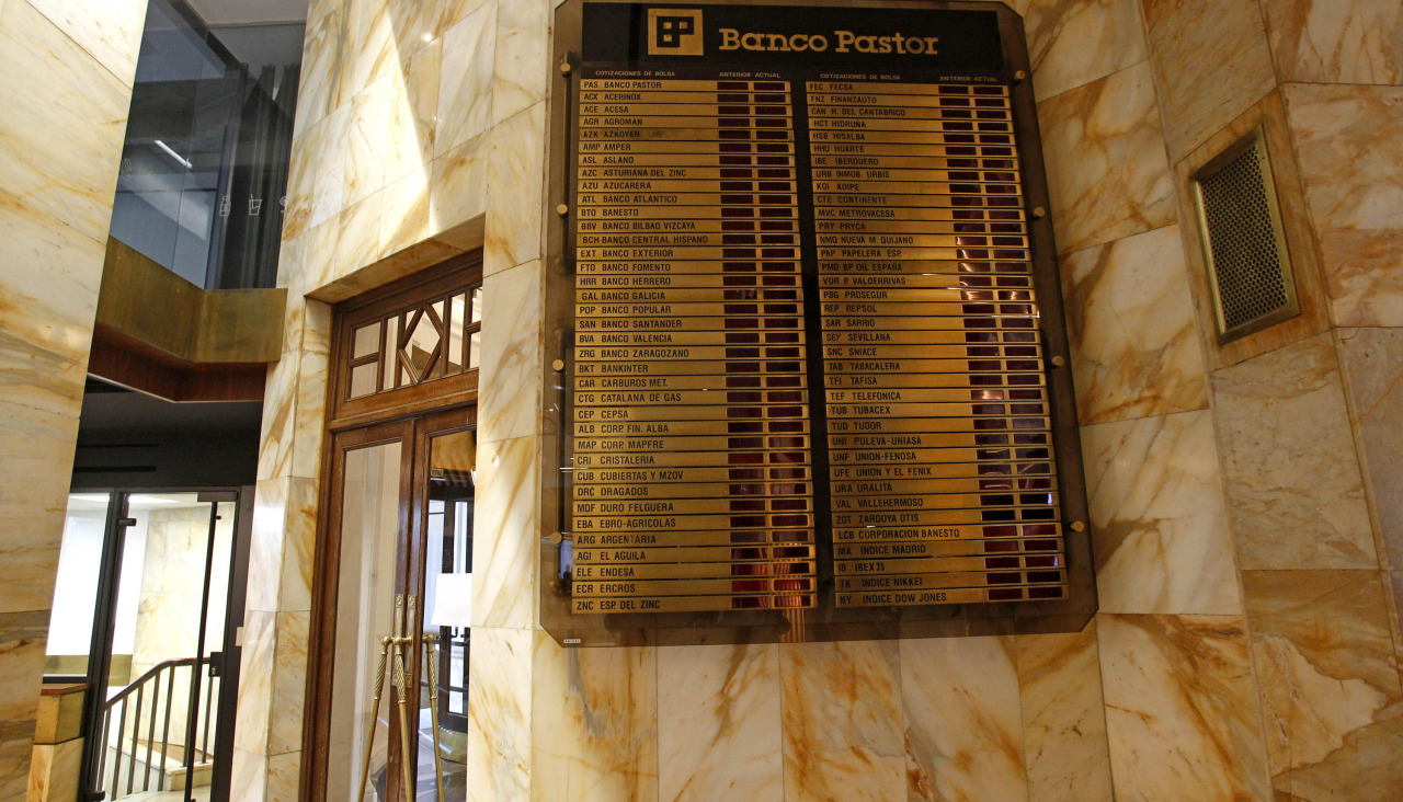 El antiguo tablón de cotización, con el nombre de compañías ya extintas