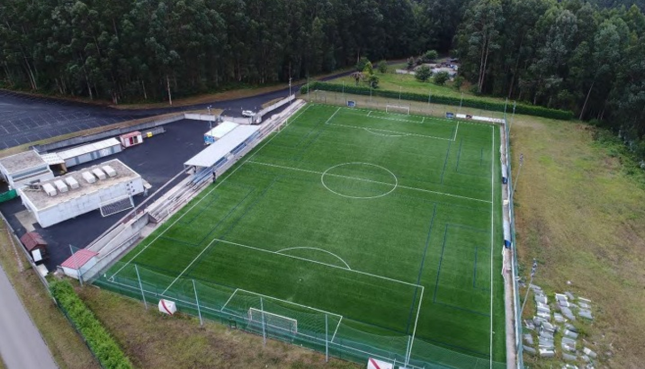 Vista aérea del campo de Gallamonde, en Miño