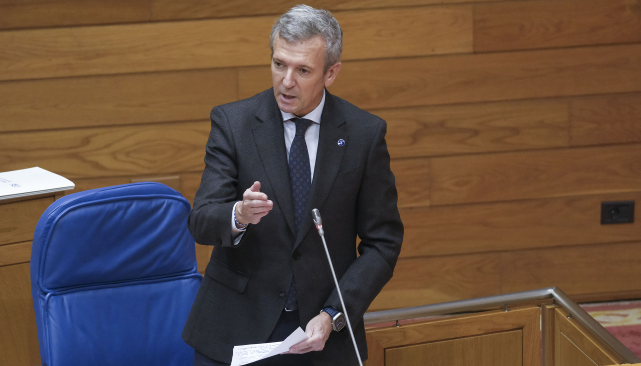 Rueda, este mércores, durante a súa intervención no Parlamento
