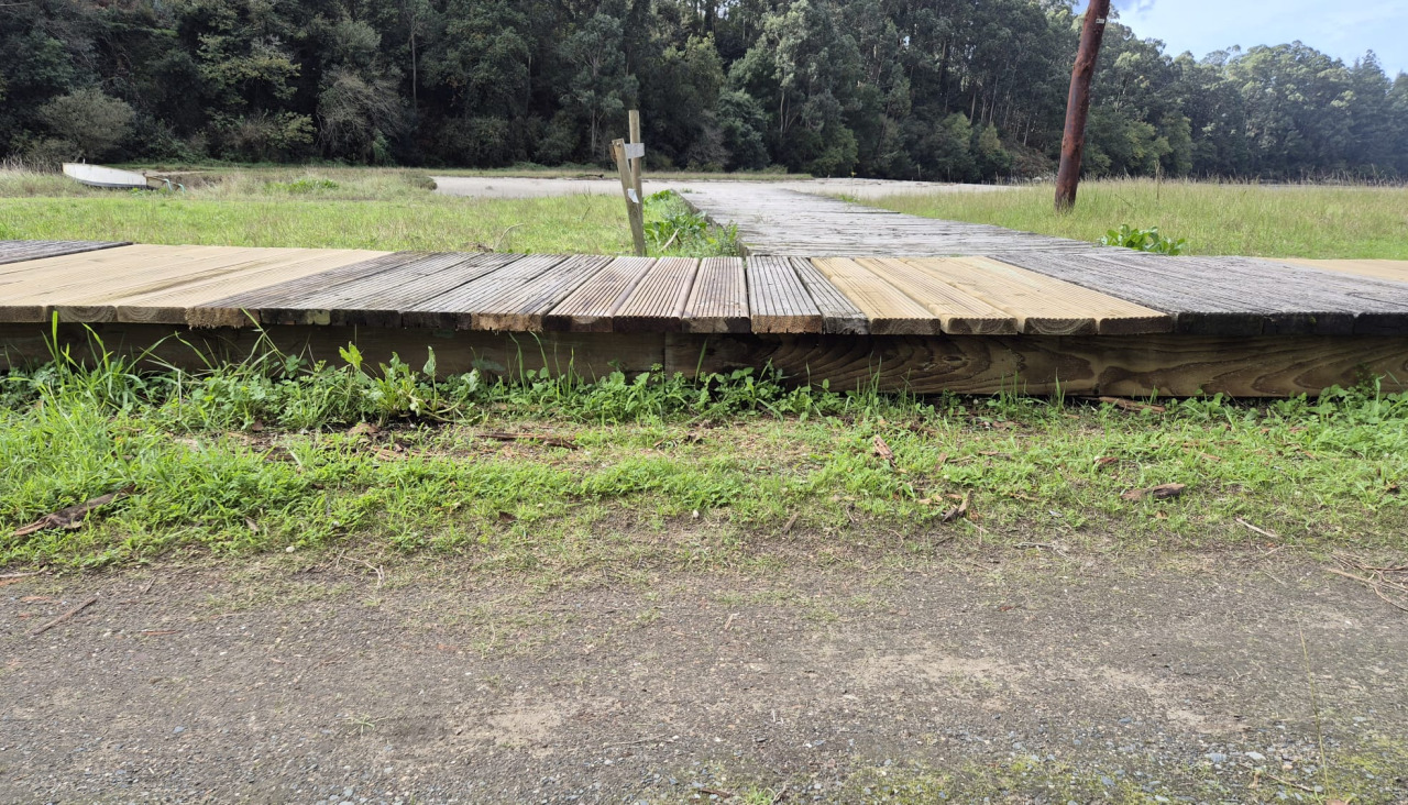 Pasarela ubicada en la playa