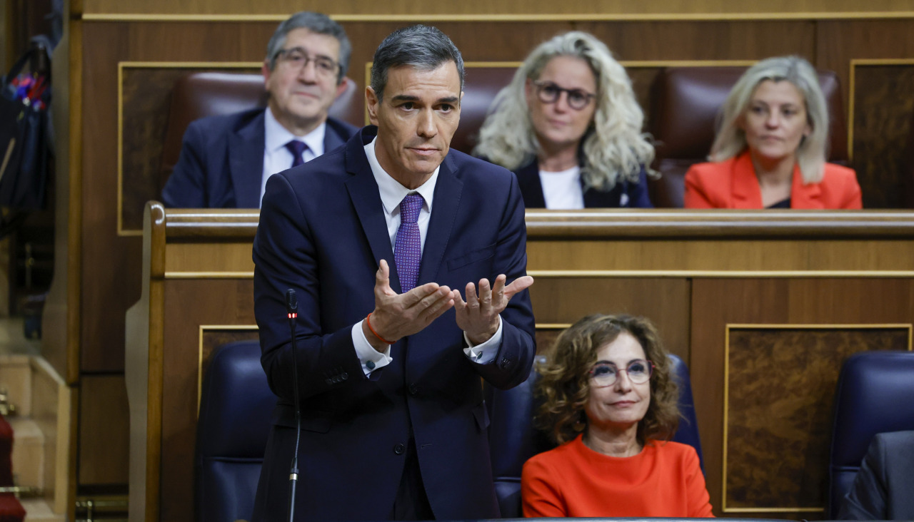El presidente del Gobierno, Pedro Sánchez interviene en el pleno que celebra este miércoles el Congreso.