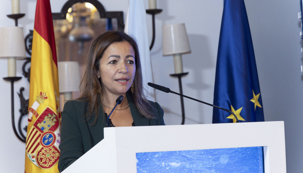 A conselleira do mar, Marta Villaverde, na súa intervención, este mércores,  no Blue Atlantic Forum