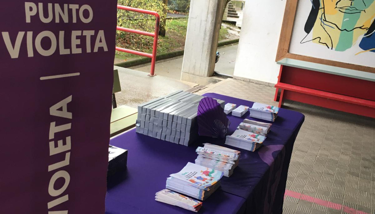 Punto violeta en los colegios de Oleiros