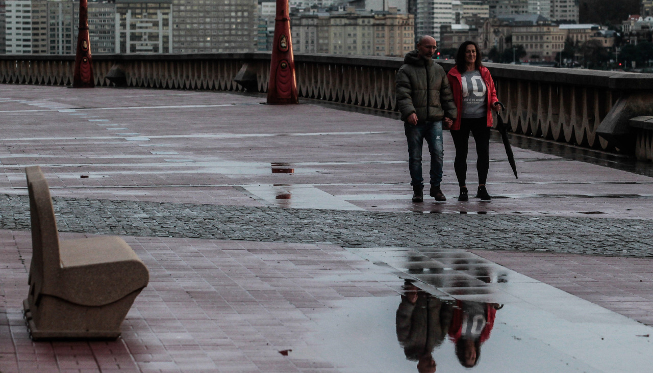 Un momento de calma, tras el paso de la borrasca ‘Claudia’ por A Coruña