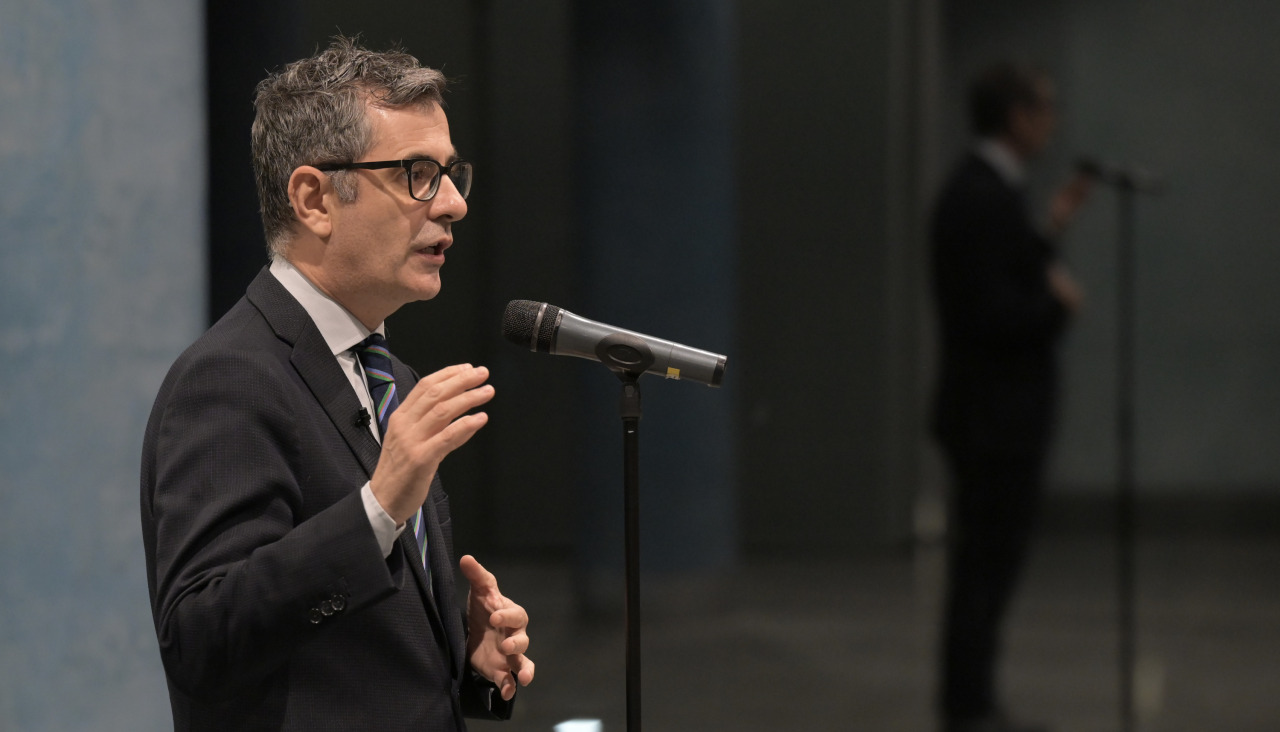 El ministro de la Presidencia, Félix Bolaños, este viernes, en un acto en A Coruña