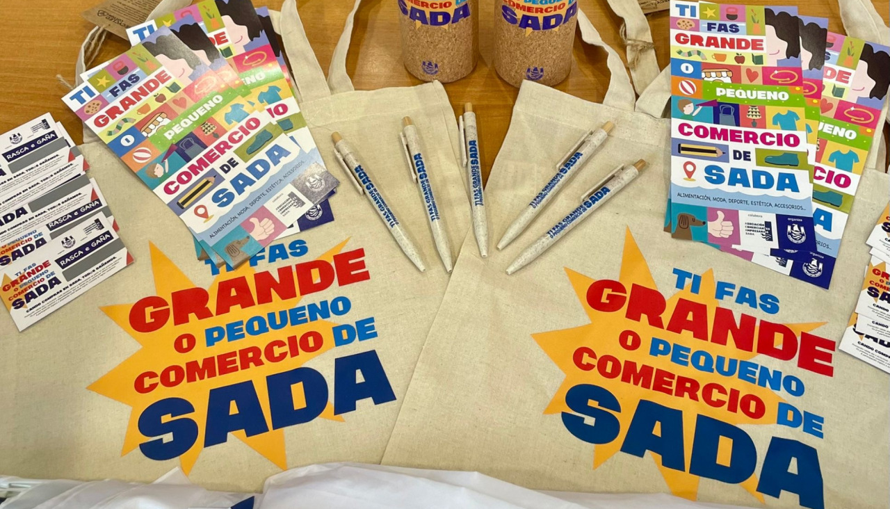 Merchandising de la campaña de impulso al comercio de Sada
