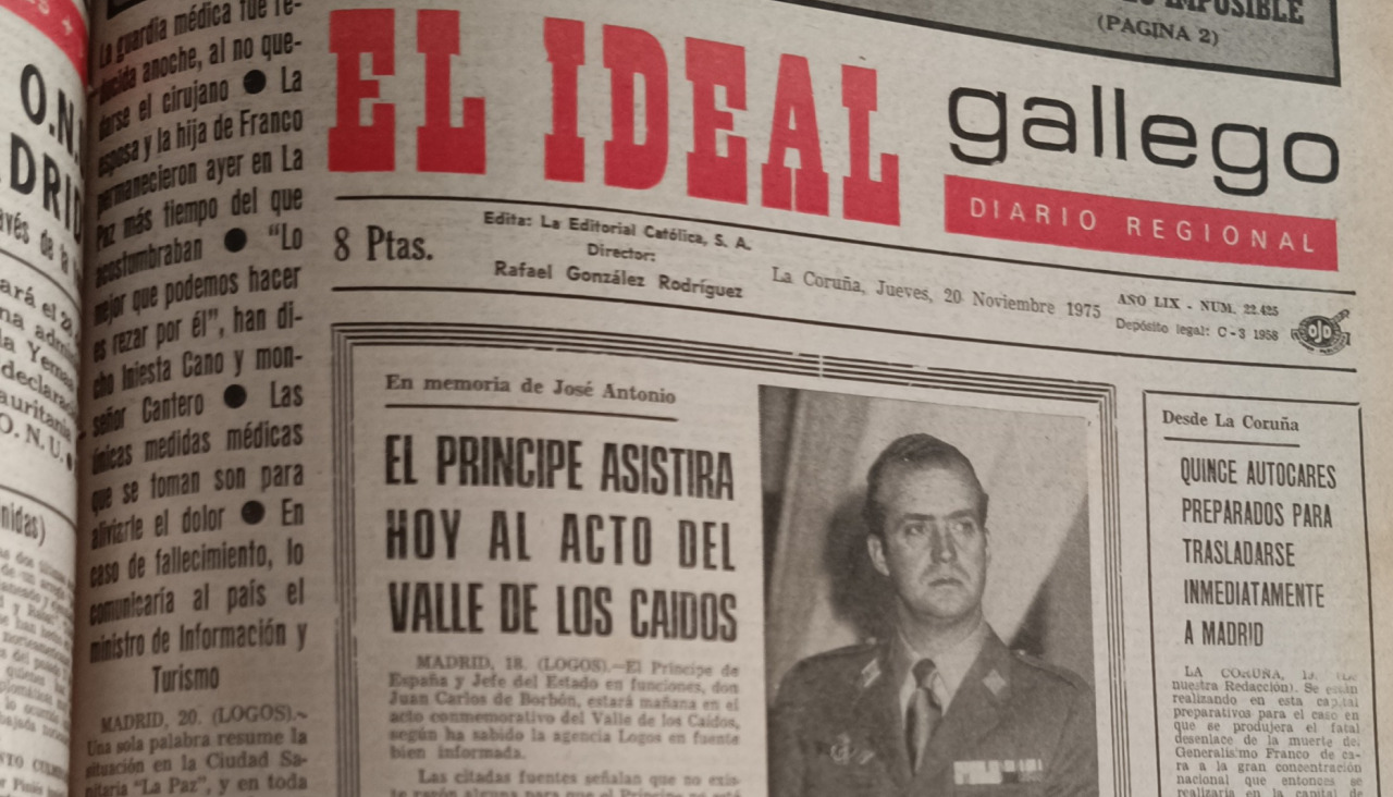 Edición de El Ideal Gallego del 20 de noviembre de 1975