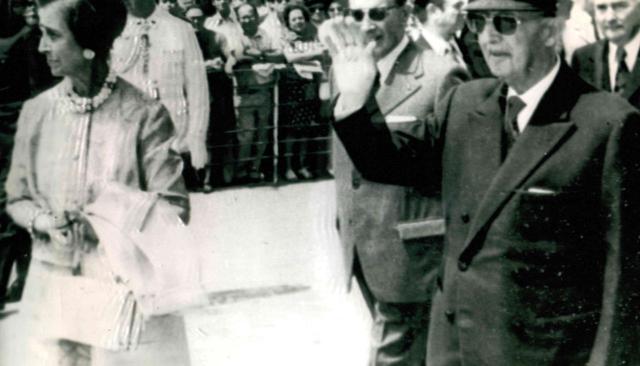 Carmen Polo y Franco, durante un acto en A Coruña