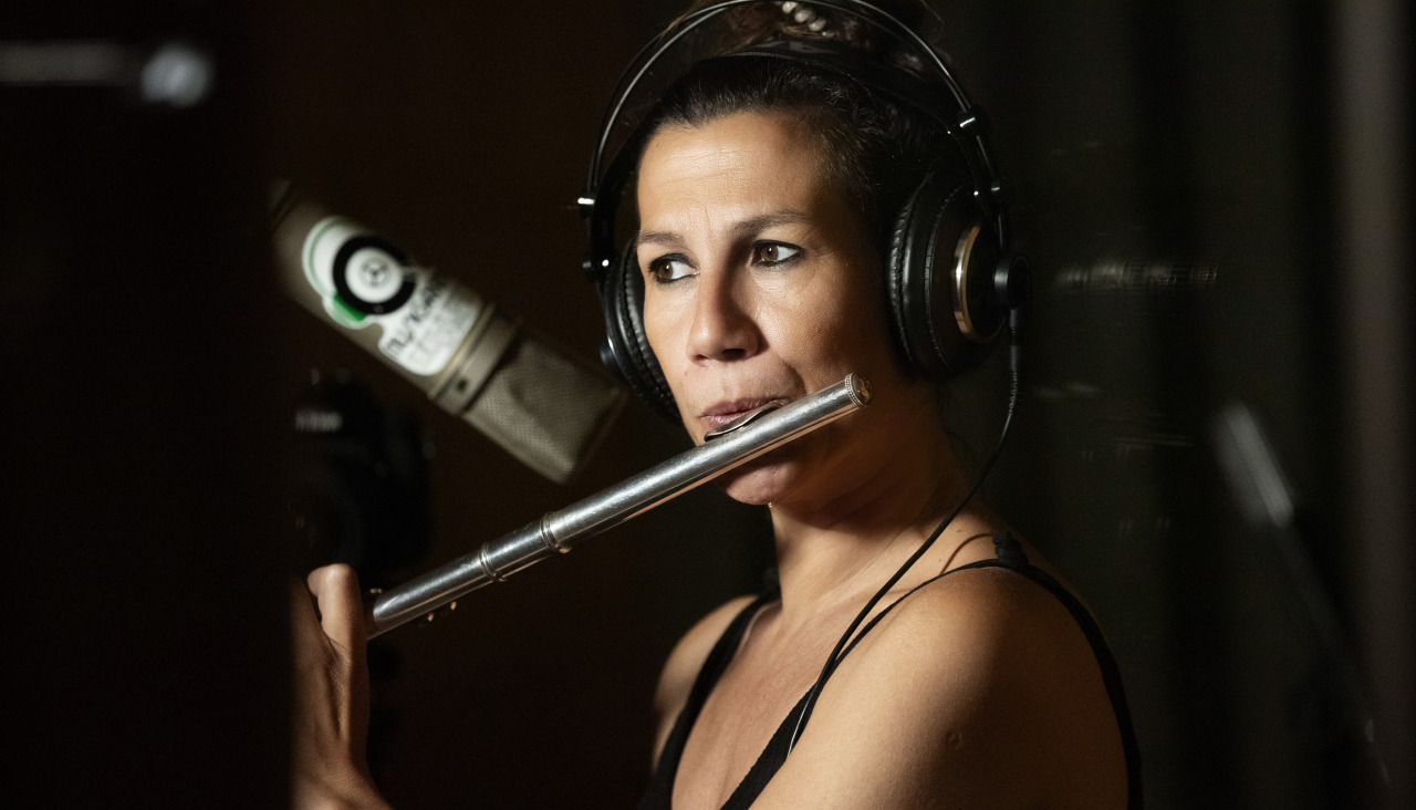 María Toro, durante unha gravación