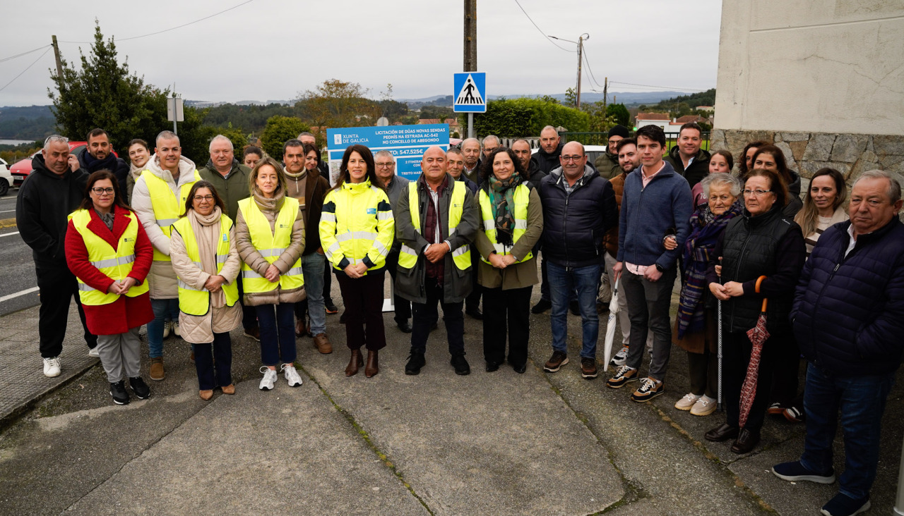 Obras en Abegondo para realizar las nuevas sendas peatonales