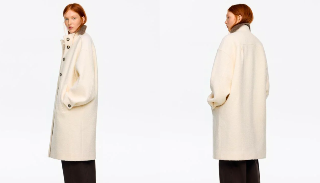 Abrigo midi de lana bouclé de Bimba y Lola