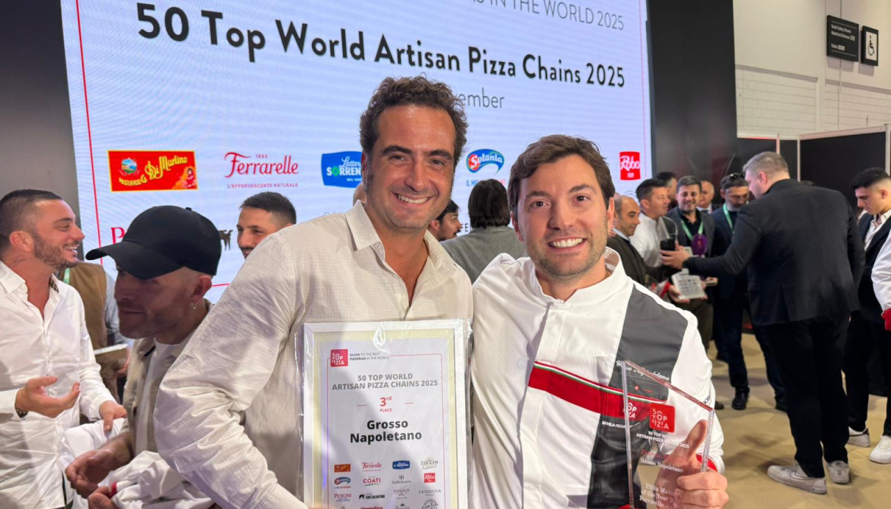 El equipo de GROSSO en la gala de Londres, donde la cadena fue nombrada Mejor Cadena de Pizza Artesanal de España