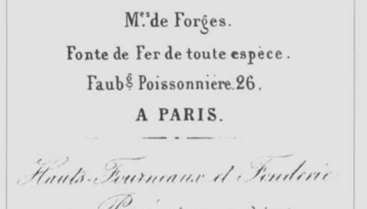 Membrete de la tienda de la fundición Ducel et Fils, recogido por el artículo de Xesús Torres Regueiro y Antón García González