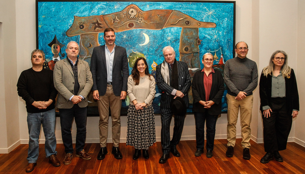 Vilató (cuarto por la derecha), durante la rueda de prensa de esta mañana