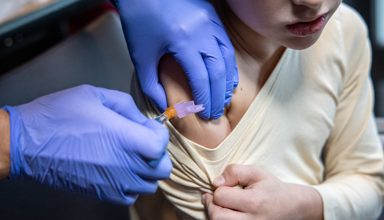 Un niño recibe una vacuna contra la gripe en La Rioja