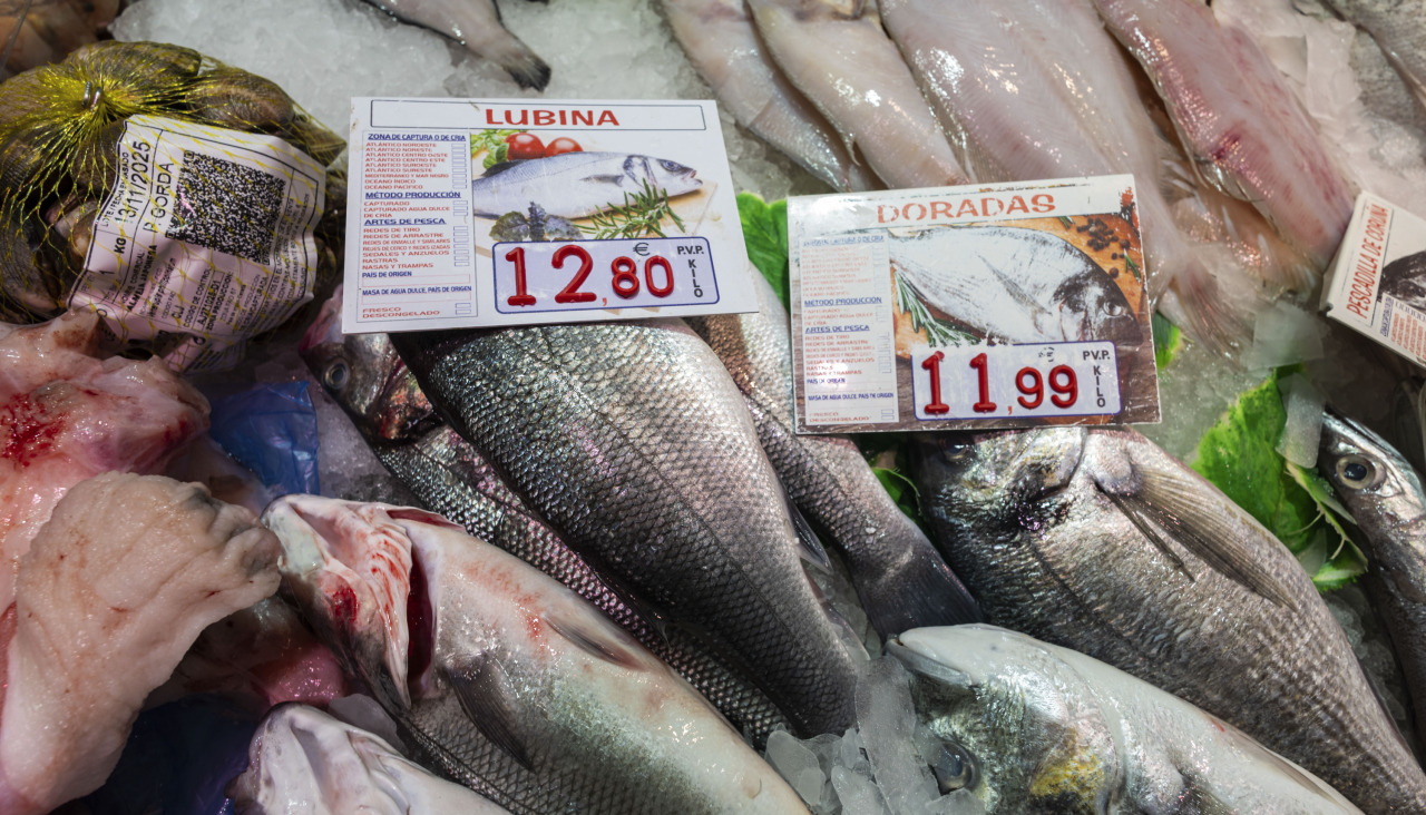 Pescado en una plaza de abastos