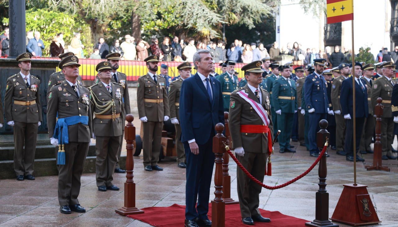 Alfonso Rueda durante el acto de celebración de la Pascua Militar