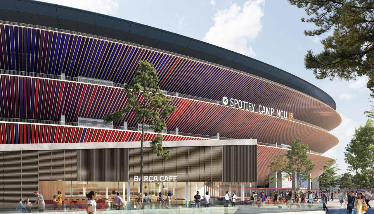 Recreación virtual de cómo será la fachada del Camp Nou tras completarse su reforma