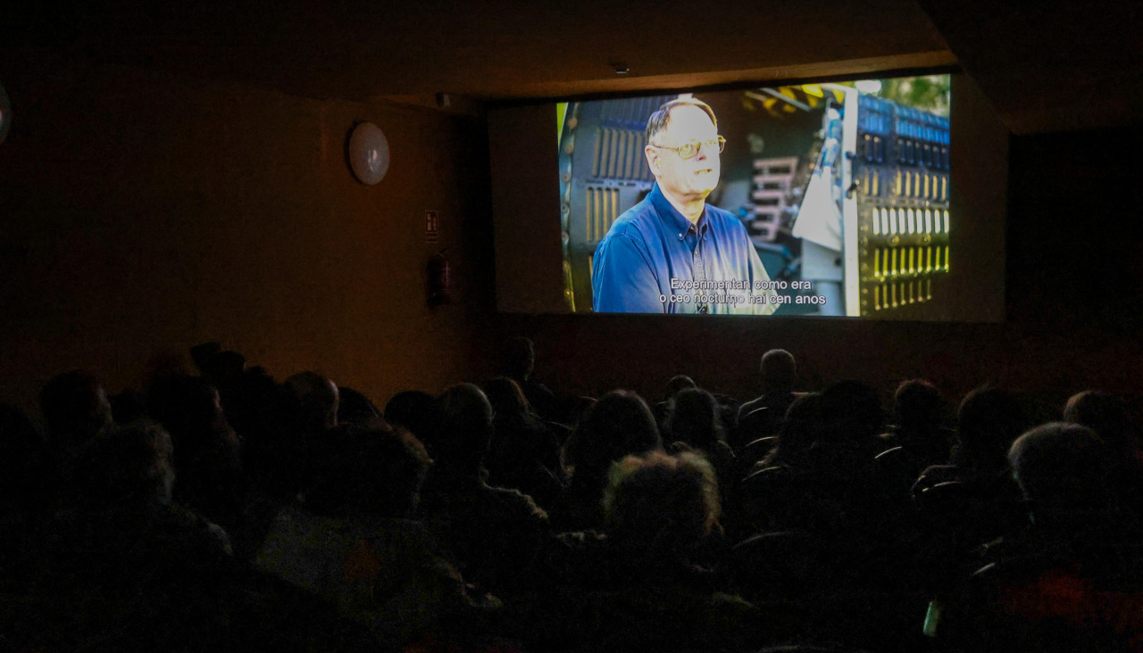 Proyección de un documental, ayer en una de las salas del Fórum