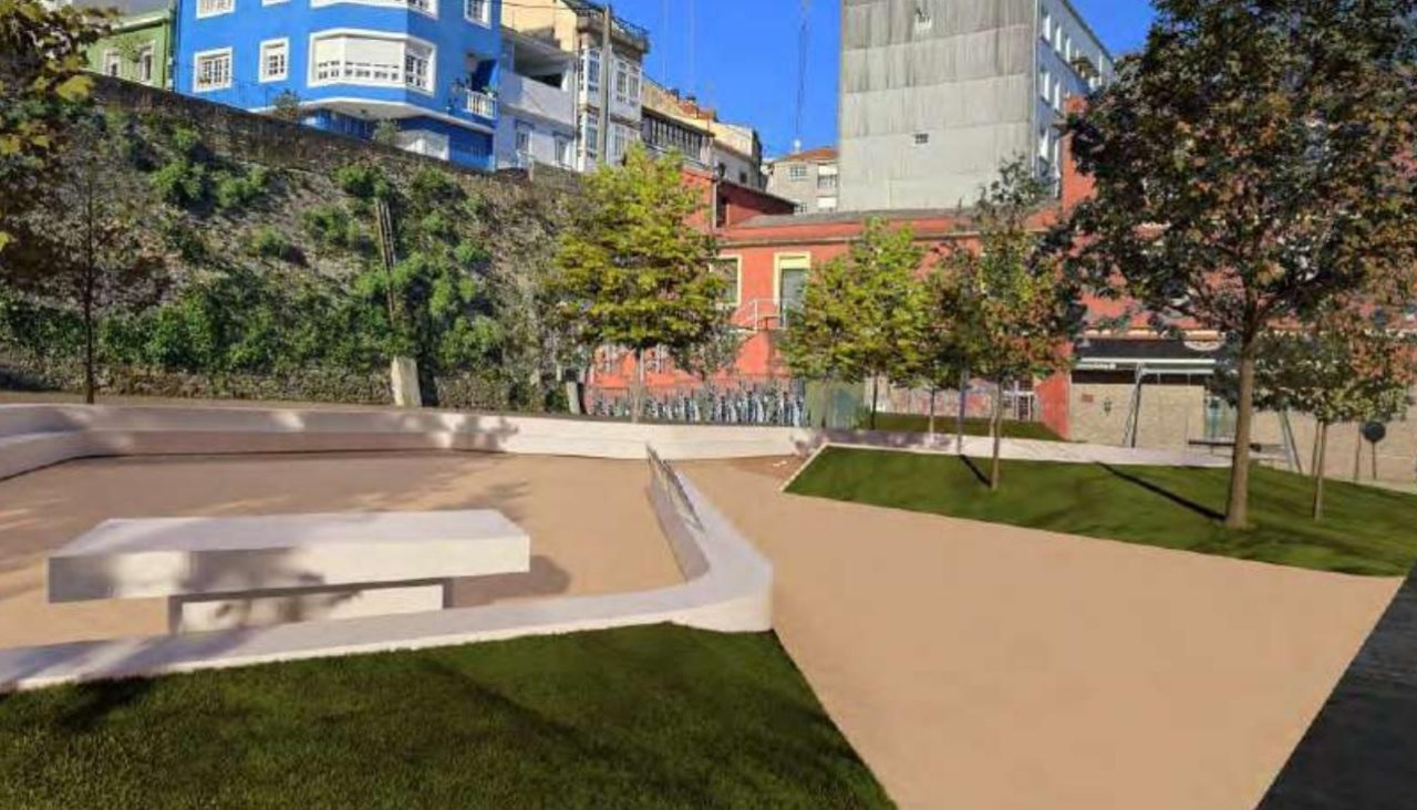 Recreación del área infantil y de ocio del Porto de Sada