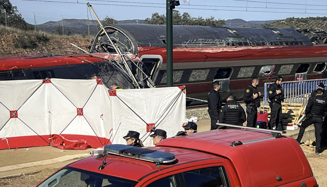 Vista de uno de los trenes accidentados en Adamuz