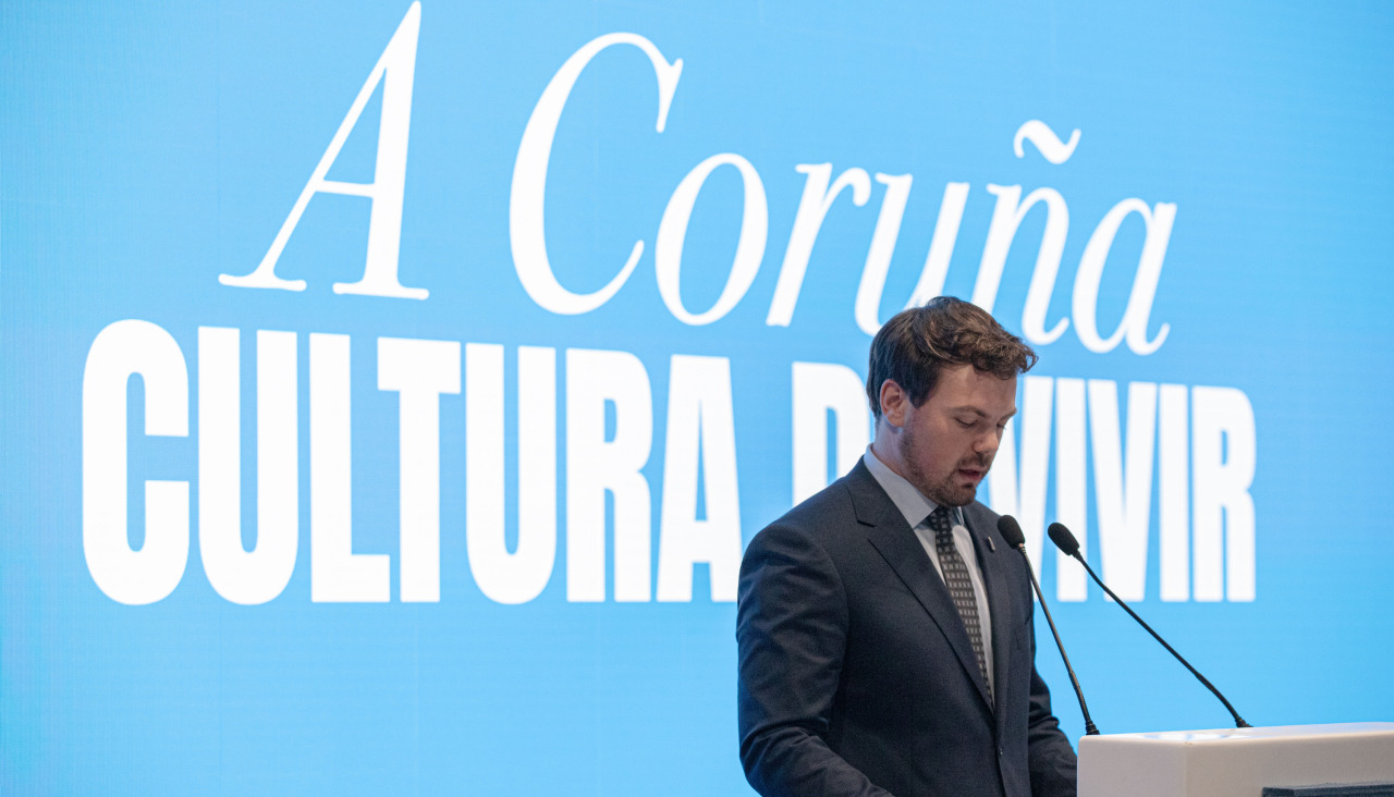 El gerente del Consorcio de Turismo da Coruña, Antón Álvarez, ayer en la presentación en Fitur