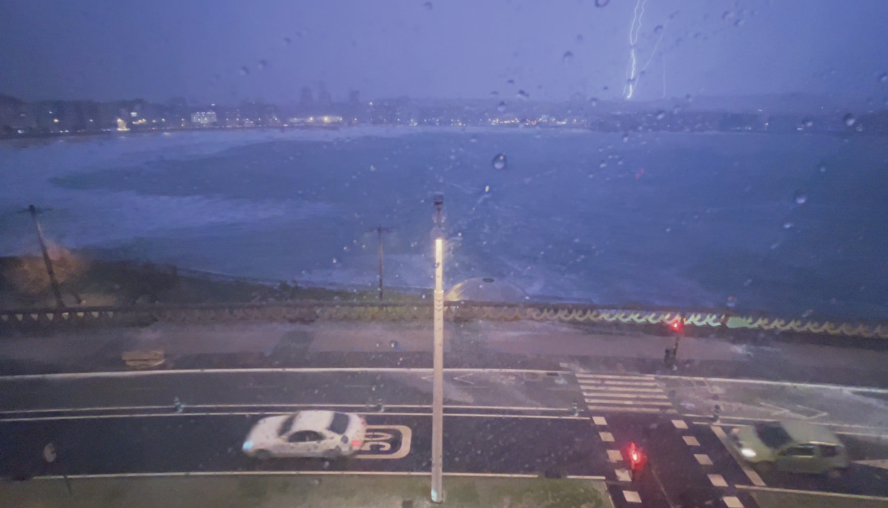 Rayos caídos en A Coruña durante el temporal Ingrid el 23 de enero