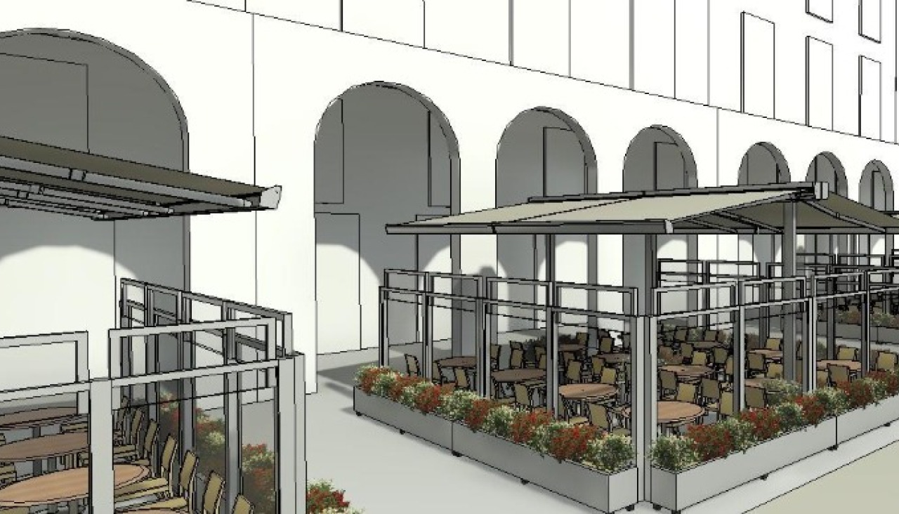 Recreación de la propuesta para las terrazas de María Pita