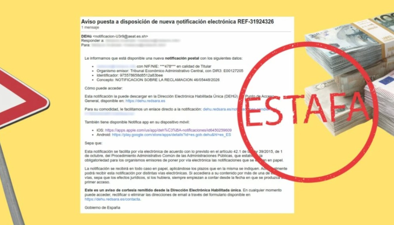 Cuidado con las notificaciones falsas que suplantan a la Agencia Tributaria
