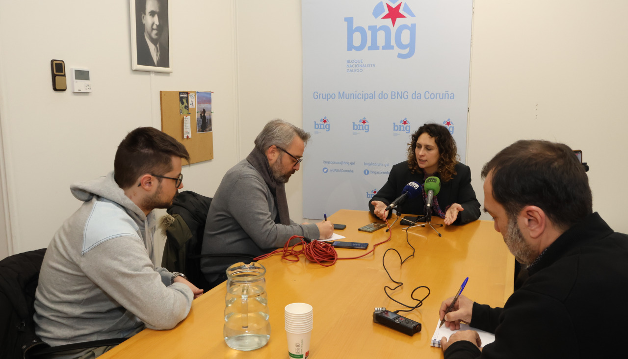 Avia Veira en la rueda de prensa, este lunes