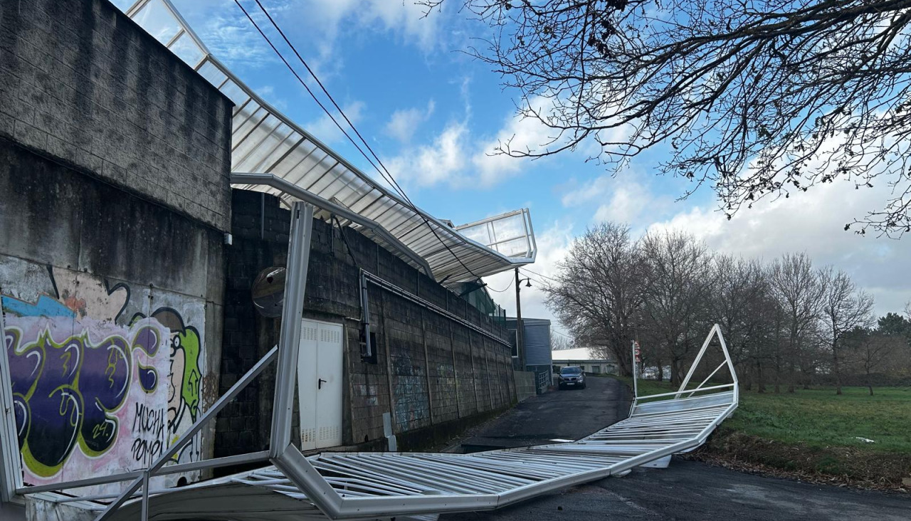 Cubierta caída piscina Abegondo