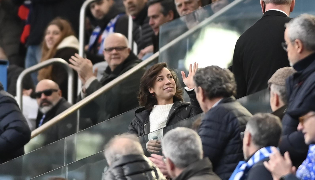 Rosa Rodríguez, en el palco del estadio de Riazor