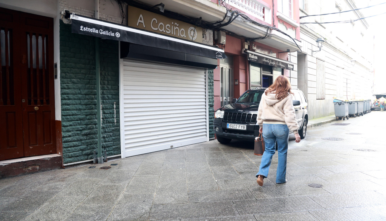 A Casiña, en la calle Mantelería, durante el día de ayer