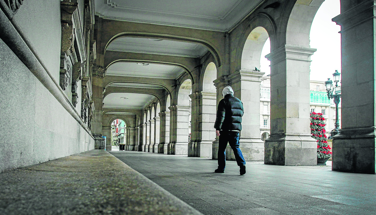 Soportales del palacio municipal, en la plaza de María Pita